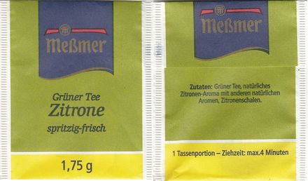 Meßmer 1E214835 Grüner Tee Zitrone Spritzig Frisch