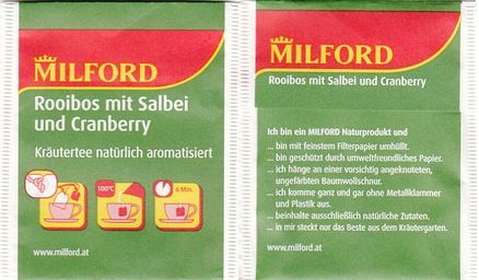 Milford 01215868 Rooibos Mit Salbei Und Cranberry