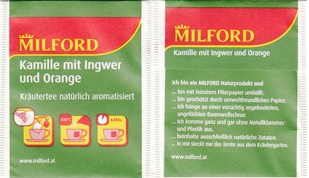 Milford 01216865 Kamille Mit Ingwer Und Orange