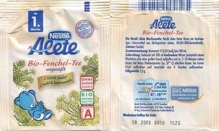 Nestlé Alete Bio Fenchel Tee Foil