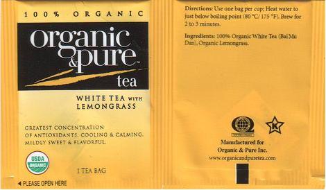 Organic & Pure Tea White Tea With Lemongrass