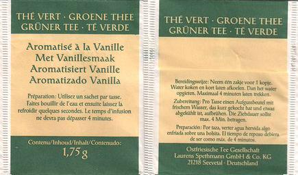 Ostfriesische Tee Gesellschaft 01212475 Thé Vert Aromatise a Le Vanille