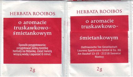 Ostfriesische Tee Gesellschaft 01218438 Herbata Rooibos O Aromacie Truskawkowo Smietankowym