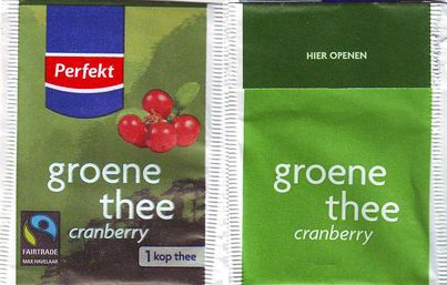 Perfekt 2 Groene Thé Cranberry Fairtrade