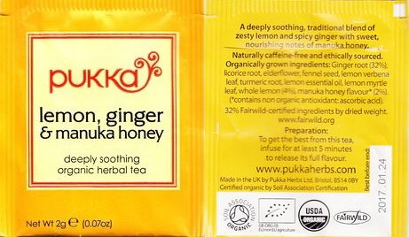 Pukka 04 Lemon Ginger & Manuka Honey