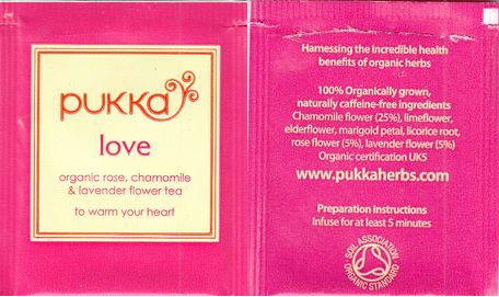 Pukka 04 Love Organic Rose Chamomile & Lavender Flower Tea Soil Association