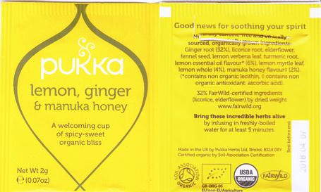 Pukka 07 Lemon Ginger & Manuka Honey 4 Logos Lecithin