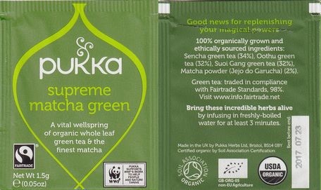 Pukka 07 Supreme Matcha Green Fairtrade