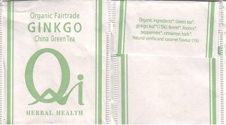 Qi Organic Fairtrade Ginkgoc China Green Tea