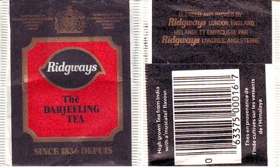 Ridgeways Thé Darjeeling Tea Paper