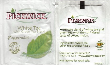 Pickwick 1004746 001 White Tea With Green Tea Blend Peppermint