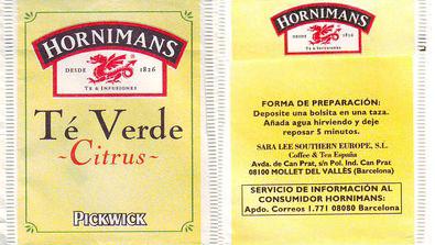 Pickwick 313 4595 Hornimans Té Verde Citrus