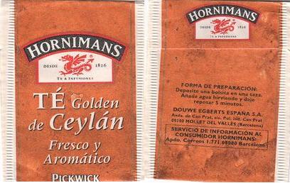 Pickwick N Hornimans Té Golden De Ceylan