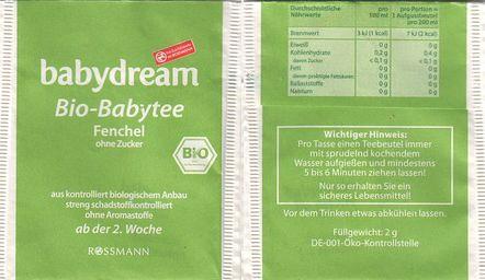 Rossmann 01212530 Babydream Bio Babytee Fenchel