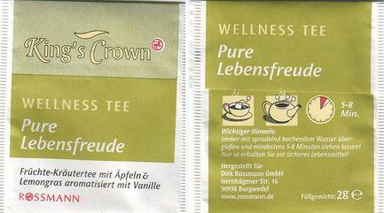 Rossmann Kings Crown 01211950 Welness Tee Pure Lebensfreude