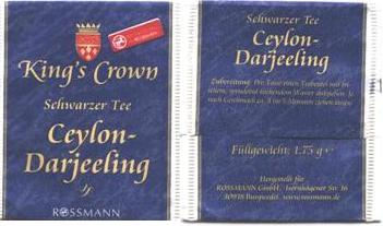 Rossmann Kings Crown Schwarzertee Ceylon Darjeeling