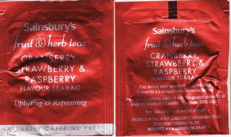 Sainsburys Cranberry Strawberry Raspberry