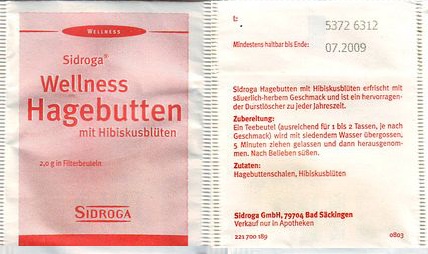 Sidroga 05210930 Wellness Hagebutten Mit Hibiskusbluten