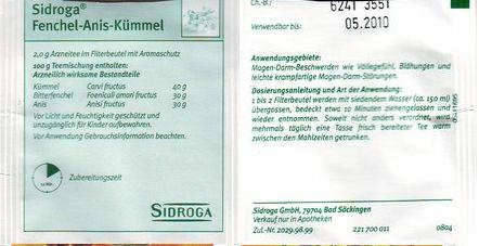 Sidroga Fenchel Anis Kümmel