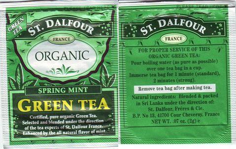 St Dalfour Organic Spring Mint Green Tea