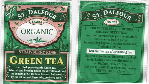 St Dalfour Organic Strawberry Rose Green Tea