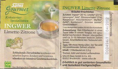 Salus Kräutertee Spezialitaten Ingwer Limette Zitrone