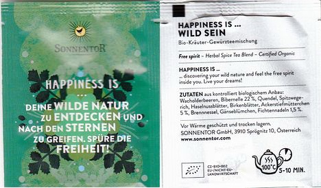 Sonnentor Happiness Is Wild Sein