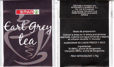 Spar Spain 01 Earl Grey Tea