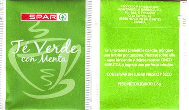 Spar Spain 01 Té Verde Con Menta