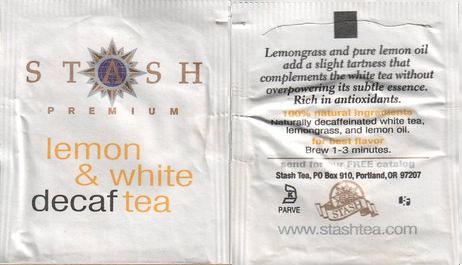 Stash Premium Lemon & White Decaf Tea