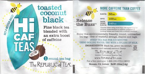 Thé Republic of Tea 06 Hi Caf Teas Toasted Coconut Black