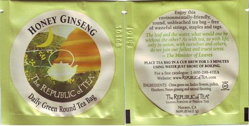 Thé Republic of Tea Honey Ginseng