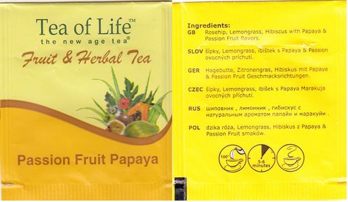 Tea of Life Fruit & Herbal Tea Passion Fruit Papaya