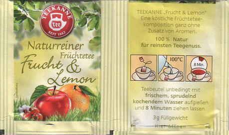 Teekanne 18 Naturreiner Früchtetee Frucht & Lemon