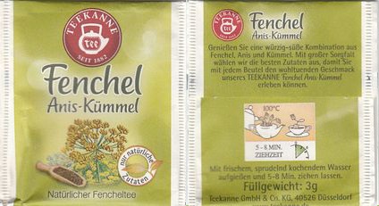 Teekanne 60 Fenchel Anis Kümmel