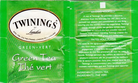 Twinings 0 Canada Green Vert Green Tea Thé Vert