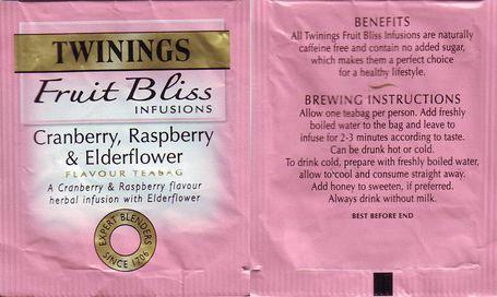 Twinings 0 Fruit Bliss Cranberry Raspberry Elderflower