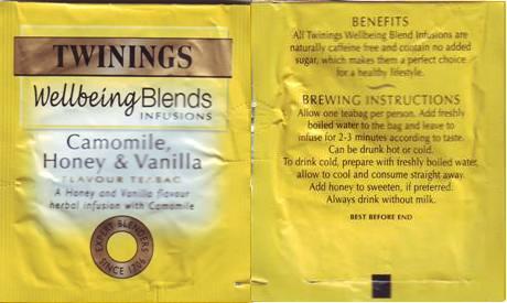 Twinings 0 Wellbeing Blends Camomile Honey Vanilla