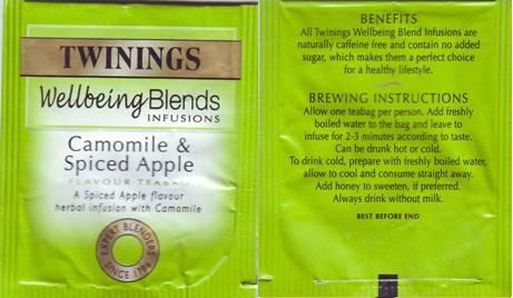 Twinings 0 Wellbeing Blends Camomile Spiced Apple