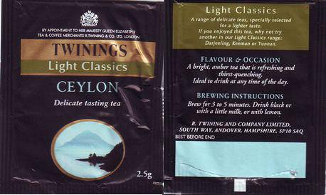 Twinings 008 Light Classics Ceylon