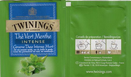 Twinings 100 Thé Vert Menthe Intense