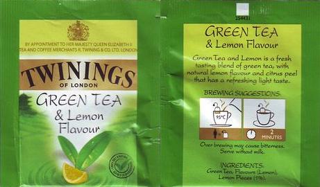 Twinings 254431 Green Tea & Lemon Flavour