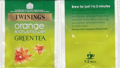 Twinings 50 Orange & Lotus Flower Green Tea