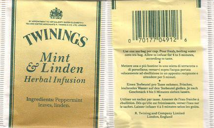 Twinings BG049126 Mint & Linden Herbal Infusion