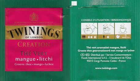 Twinings Creation Thé Vert Mangue Litchi