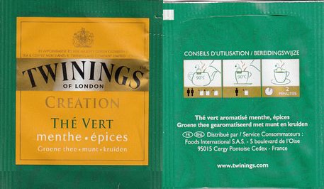 Twinings Creation Thé Vert Menthe Epices