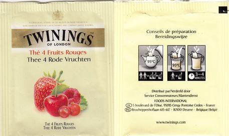 Twinings France Thé 4 Fruits Rouges