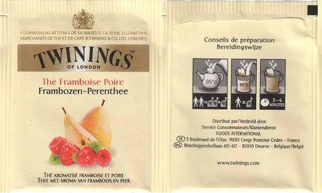 Twinings France Thé Framboise Poire