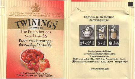 Twinings France Thé Fruits Rouges Facon Crumble