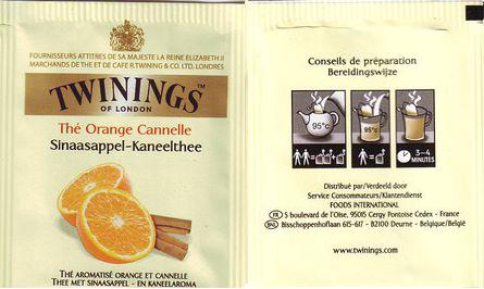 Twinings France Thé Orange Canelle